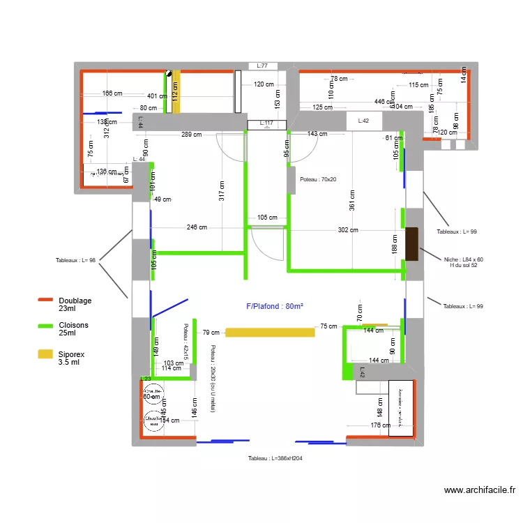 Roc&Mer - RDC - Plan de masse - Cloisons/Doublage V26.12. Plan de 