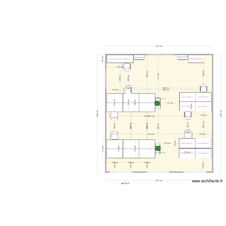 Open space. Plan de 0 pièce et 0 m2