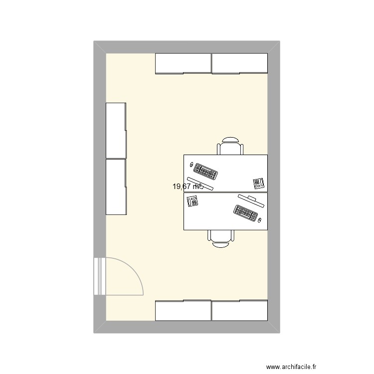 Bureau 3_251125. Plan de 1 pièce et 20 m2