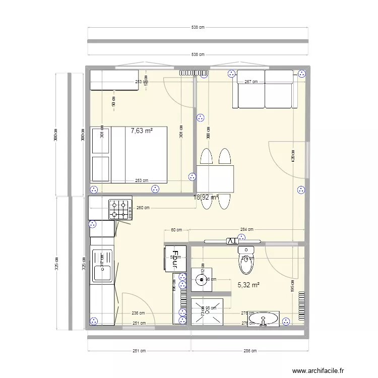 studio. Plan de 