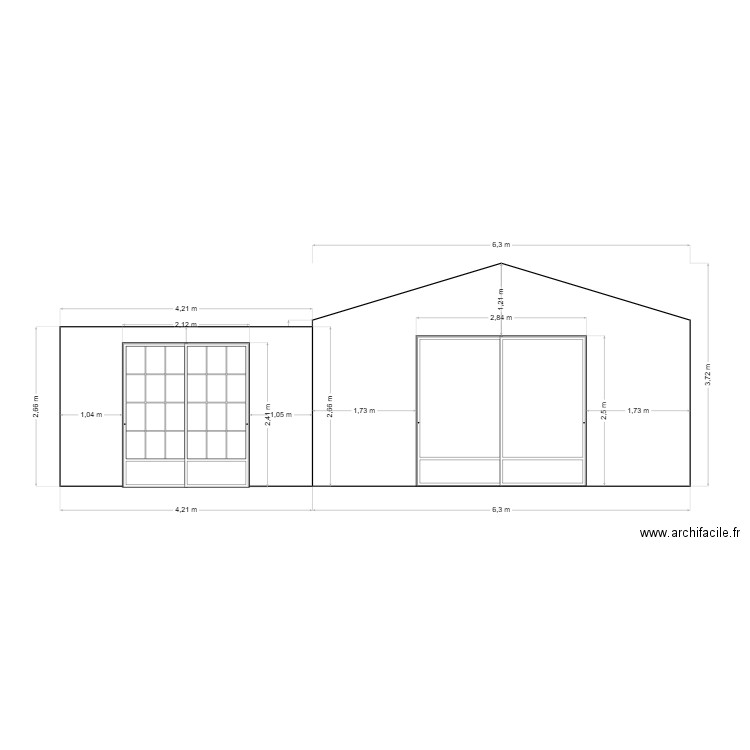 FACADE SUD. Plan de 0 pièce et 0 m2