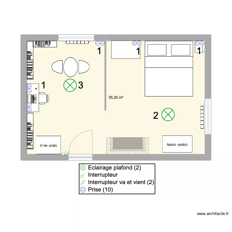 Biblioth&egrave;que. Plan de 