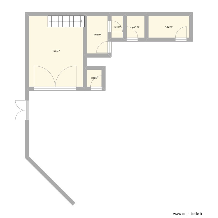 point vert. Plan de 6 pièces et 33 m2