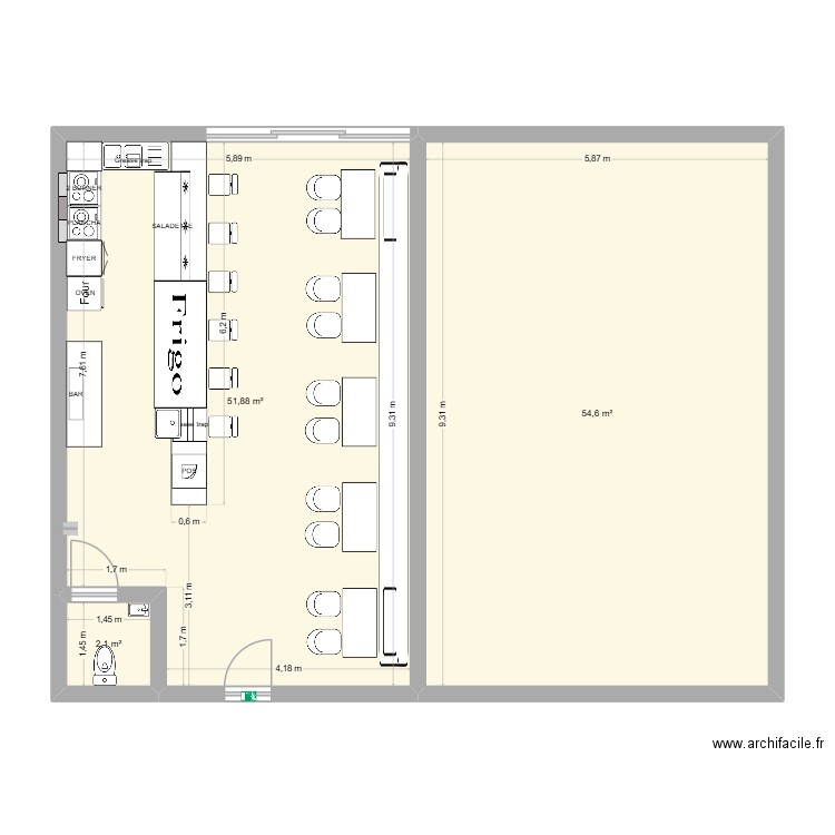 savoy. Plan de 3 pièces et 109 m2