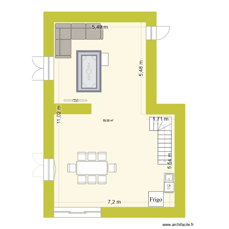 maison. Plan de 2  et 140 m²