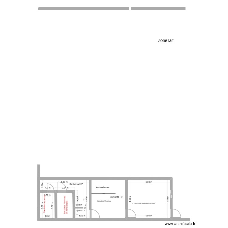 Etude 1 voltaire sanitaires - café cotation. Plan de 4 pièces et 60 m2