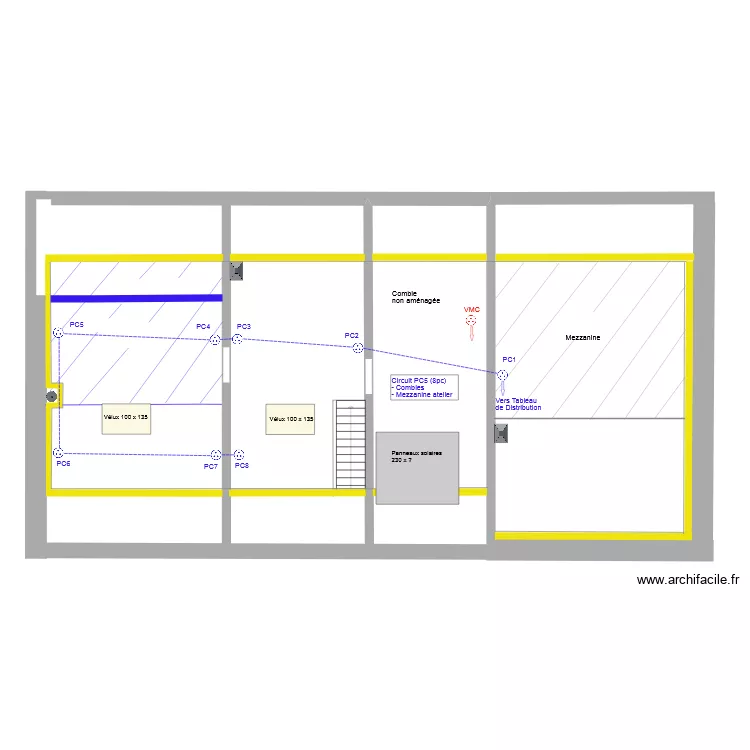 Combles_Electricit&eacute;_Prise. Plan de 