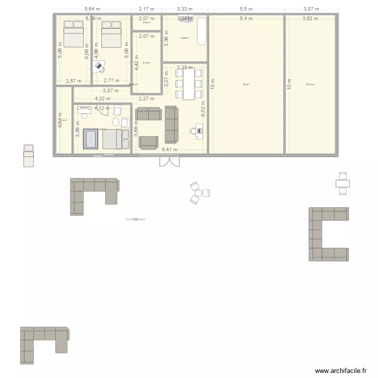 PROJET2. Plan de 8 Pièces et 195 m² PROJET2. Plan de 8 Pièces et 195 m²