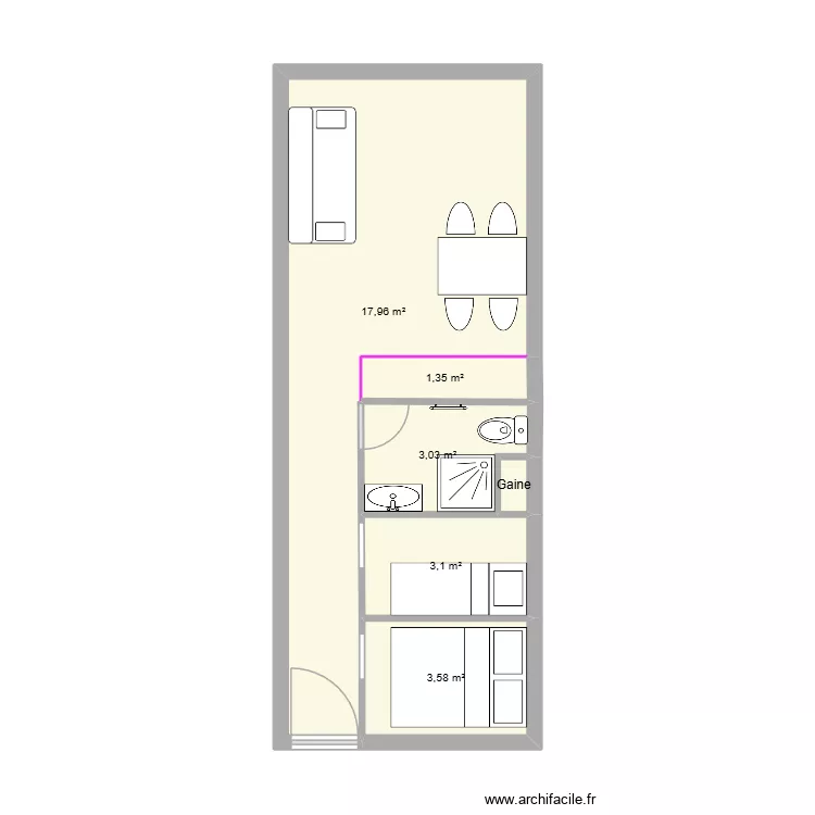 Roche Blanche 58 (2). Plan de 6  et 29 m²