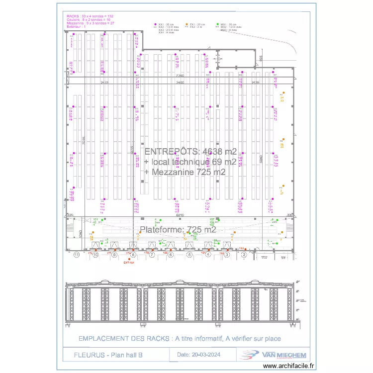 VAN MIEGHEM STOCKAGE FLEURUS POSITION. Plan de 