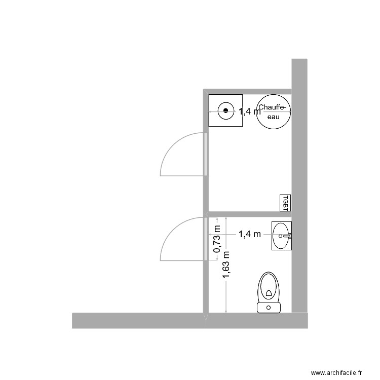 SDB 1. Plan de 0 pièce et 0 m2