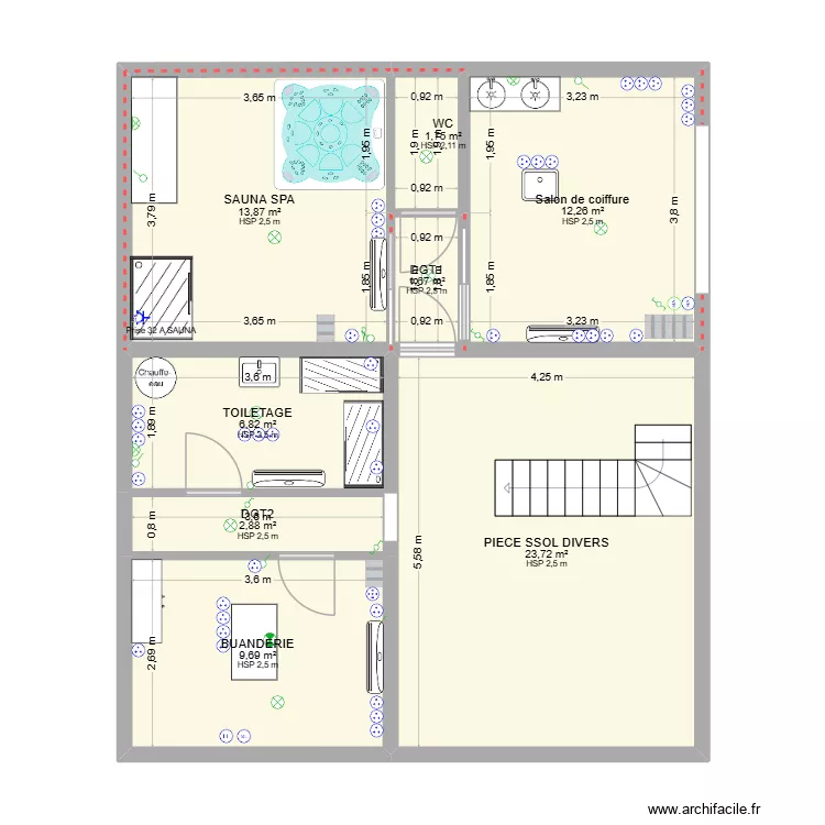 LEMAIRE. Plan de 23  et 237 m²
