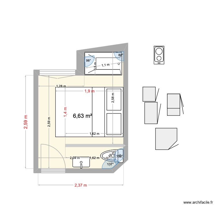 chambre 3. Plan de 0 pièce et 0 m2