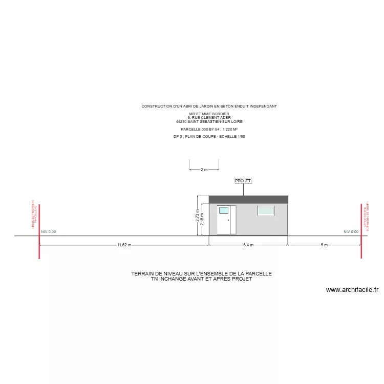DP 3 BORDIER ABRI. Plan de 