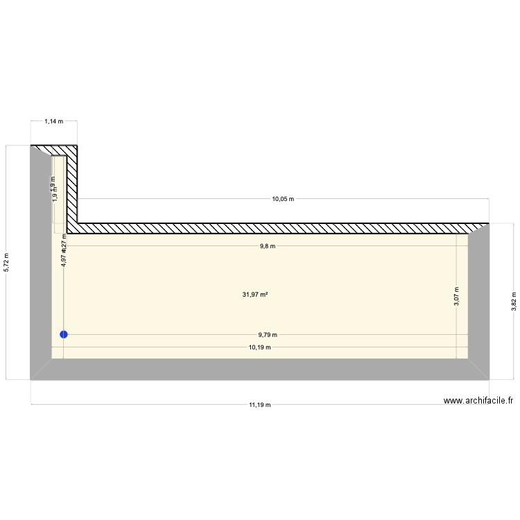 terrasse Escoffier r+1.SALLE 018 MATERIEL BIO. Plan de 1 pièce et 32 m2