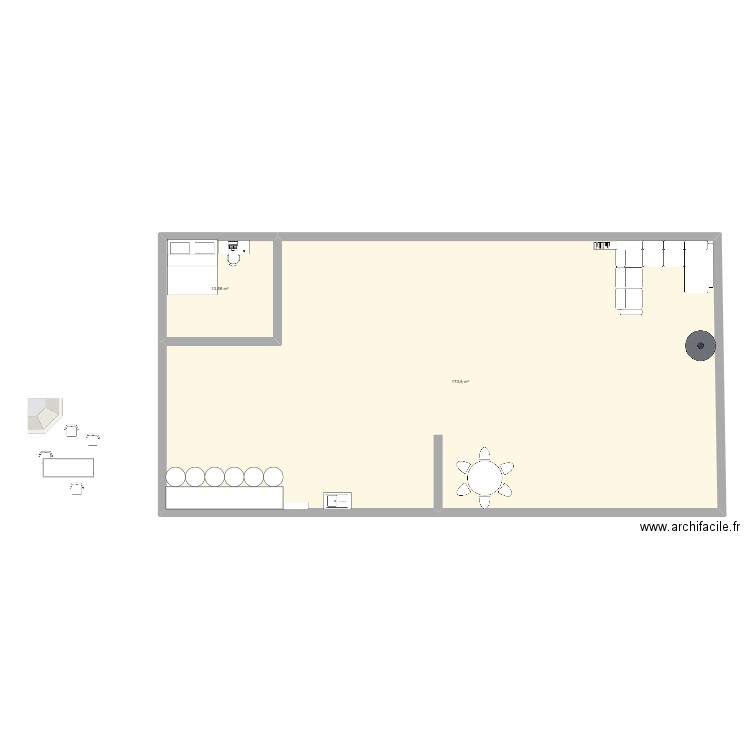 Maison1. Plan de 2 pièces et 187 m2