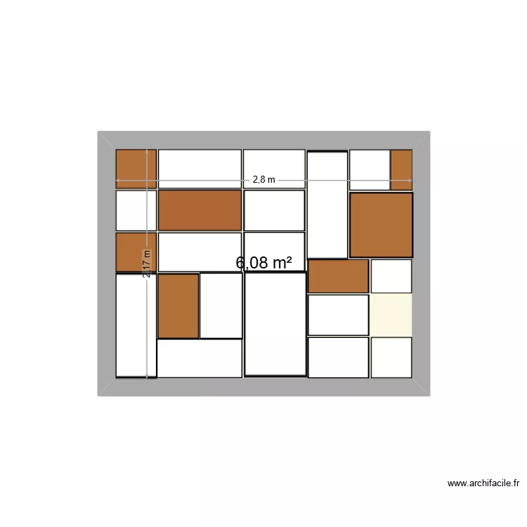 placard. Plan de 1 pièce et 6 m² placard. Plan de 1 pièce et 6 m²