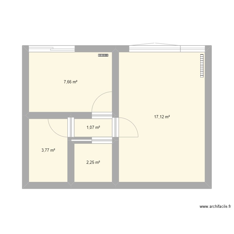 cabourg. Plan de 5 pièces et 32 m2