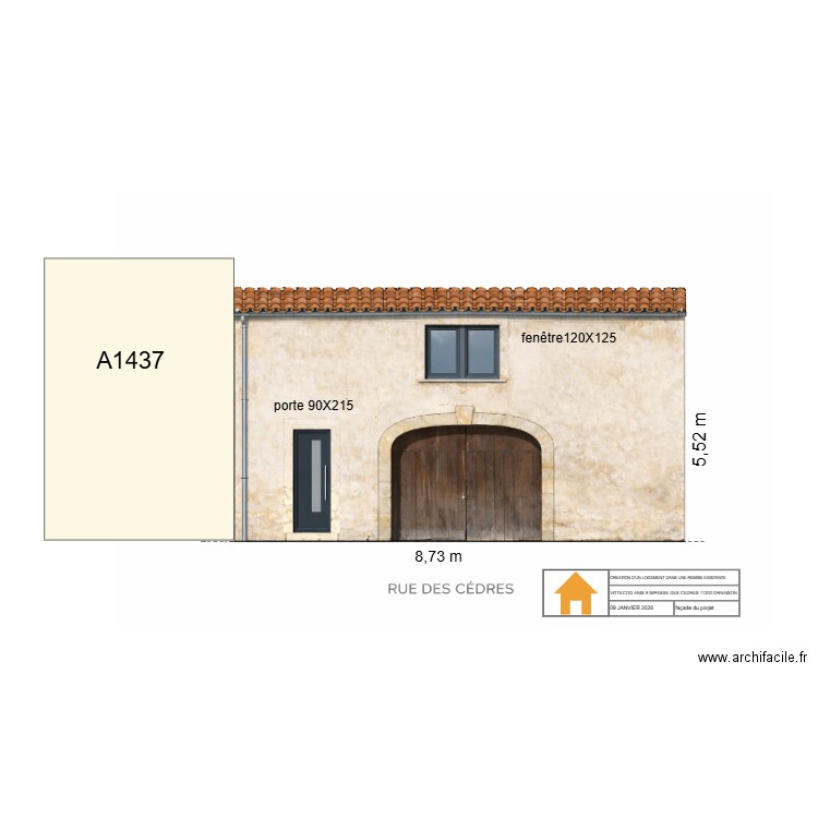façade avant. Plan de 0 pièce et 0 m2