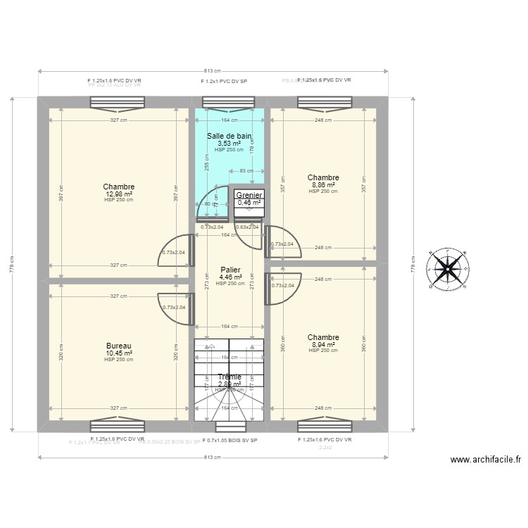 ML24006122. Plan de 13 pièces et 104 m2