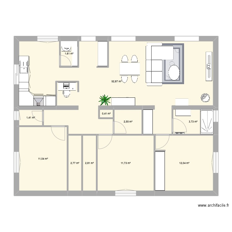 Maison bis. Plan de 11 pièces et 103 m2