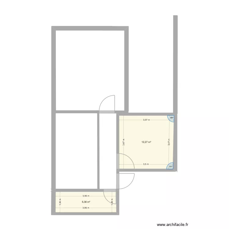 1er etage version 2. Plan de 2 et 18 m² 1er etage version 2. Plan de 2 et 18 m²
