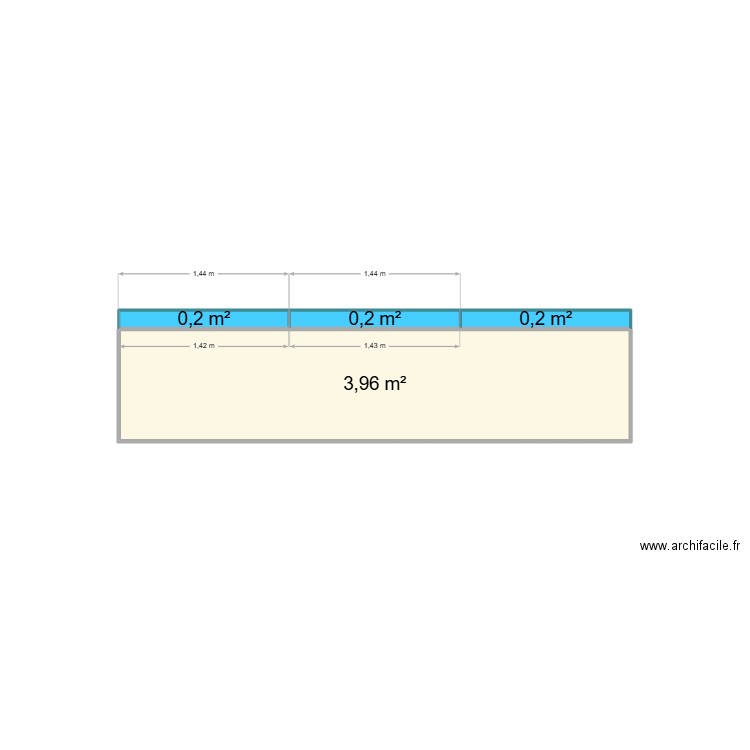 C/P 2. Plan de 4 pièces et 5 m2