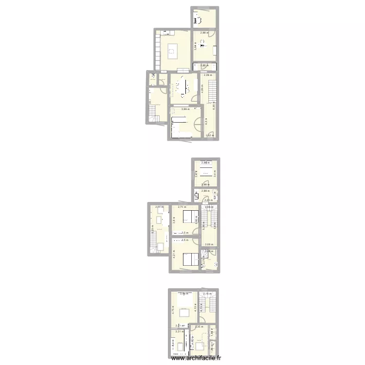 plan fini. Plan de 20  et 182 m²