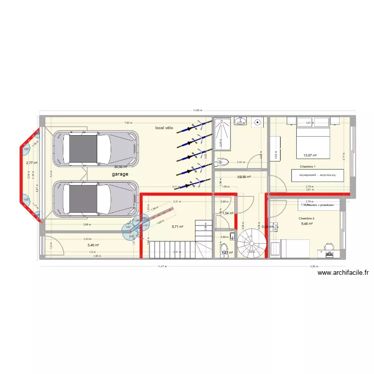 plan terrain 2026 6 avec colimaçon avec 1er étage. Plan de 10 et 94 m² plan terrain 2026 6 avec colimaçon avec 1er étage. Plan de 10 et 94 m²