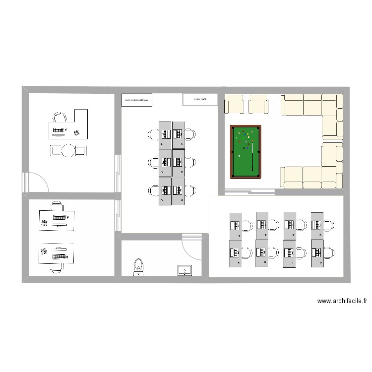 l'coin, 1re étage. Plan de 4 pièces et 47 m2