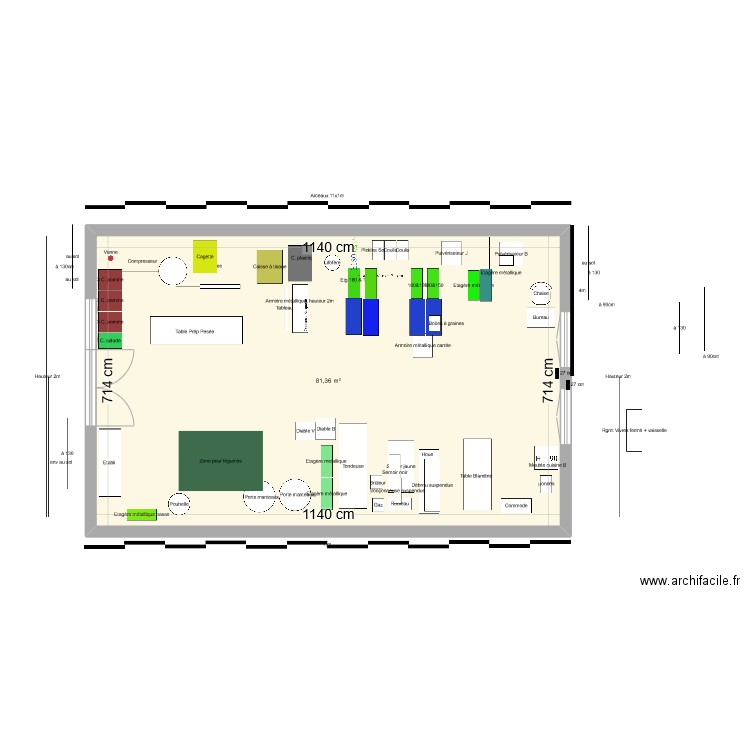 Tunnel2. Plan de 1 pièce et 81 m2