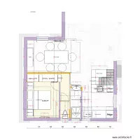 plan version JEU 30/04  SDB cuisine chambre SaM avec niche et 2 galandages Douche 85 et dimensions reelles