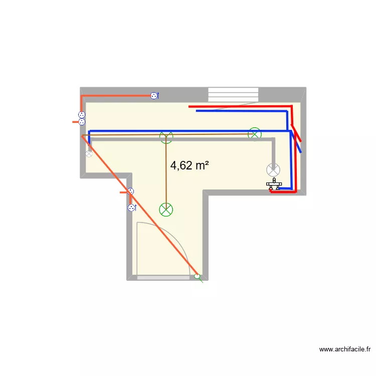 Salle de bain haut 2. Plan de Salle de bain haut 2. Plan de