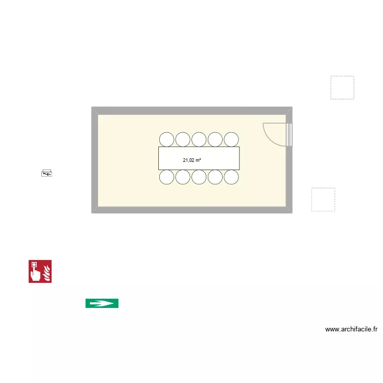 pole. Plan de 1  et 21 m²