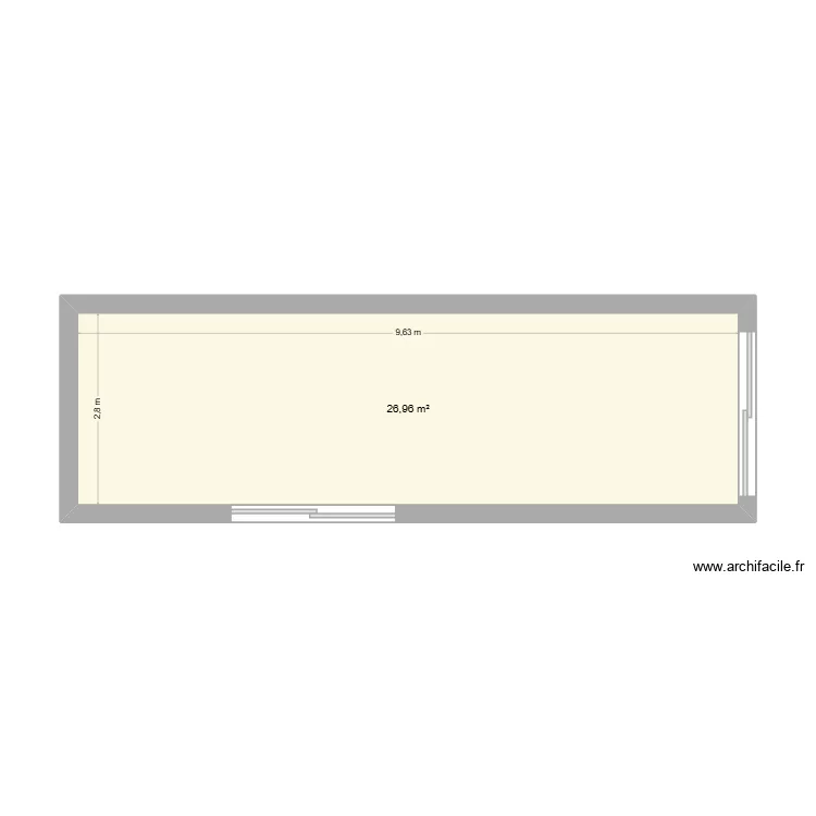 cuisine Oliv\'Laura. Plan de 1  et 27 m²