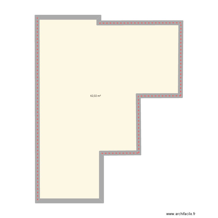Étage 1. Plan de 1 pièce et 62 m2