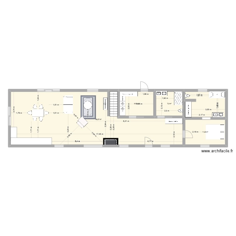 maison 3. Plan de 4 pièces et 120 m2