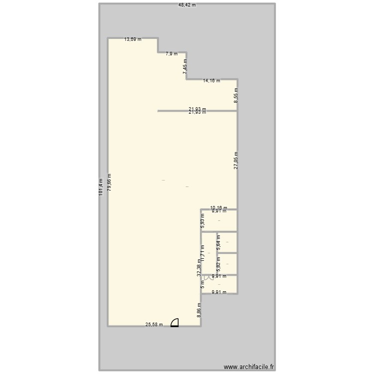 Factory. Plan de 7 pièces et -1141 m2