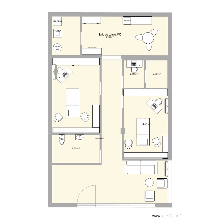 venelles. Plan de 6 pièces et 98 m2