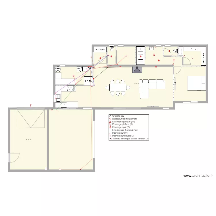 Corse maison &eacute;clairage 1/3. Plan de 