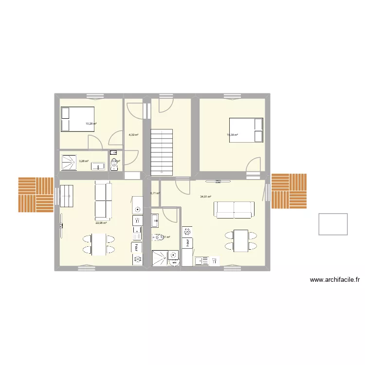 maison st hilaire nv0a. Plan de 9  et 98 m²