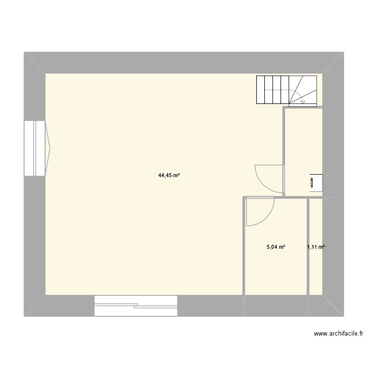 Ribeyre. Plan de 3 pièces et 51 m2
