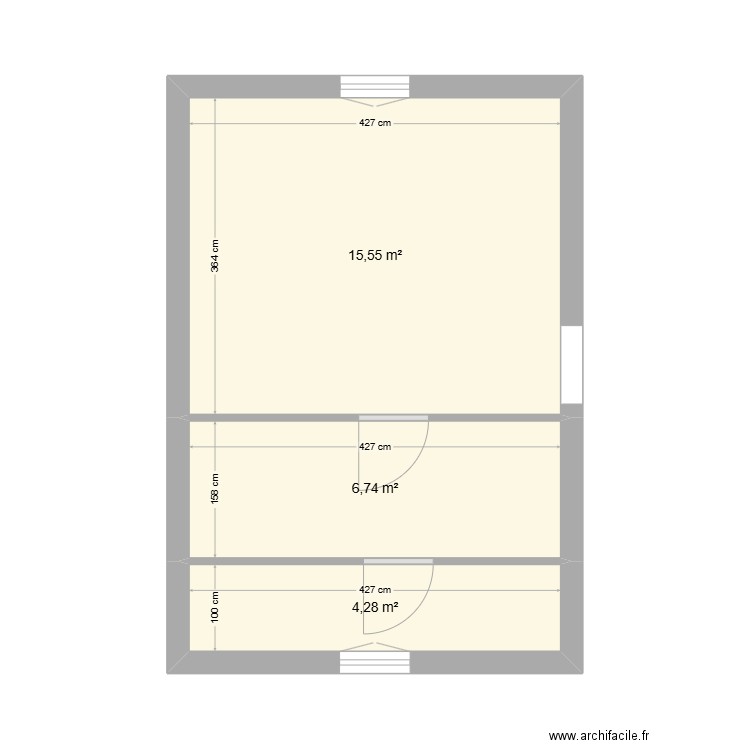 PROJET PECQUET MAISON PP ETAGE. Plan de 3 pièces et 27 m2