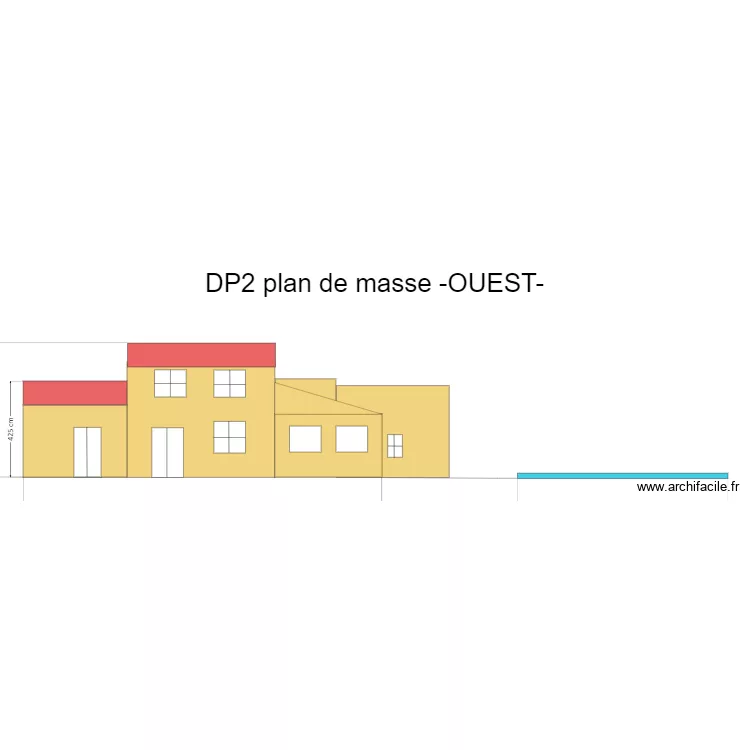 DP2- plan de masse -OUEST-  piscine Apr&eacute;s. Plan de 