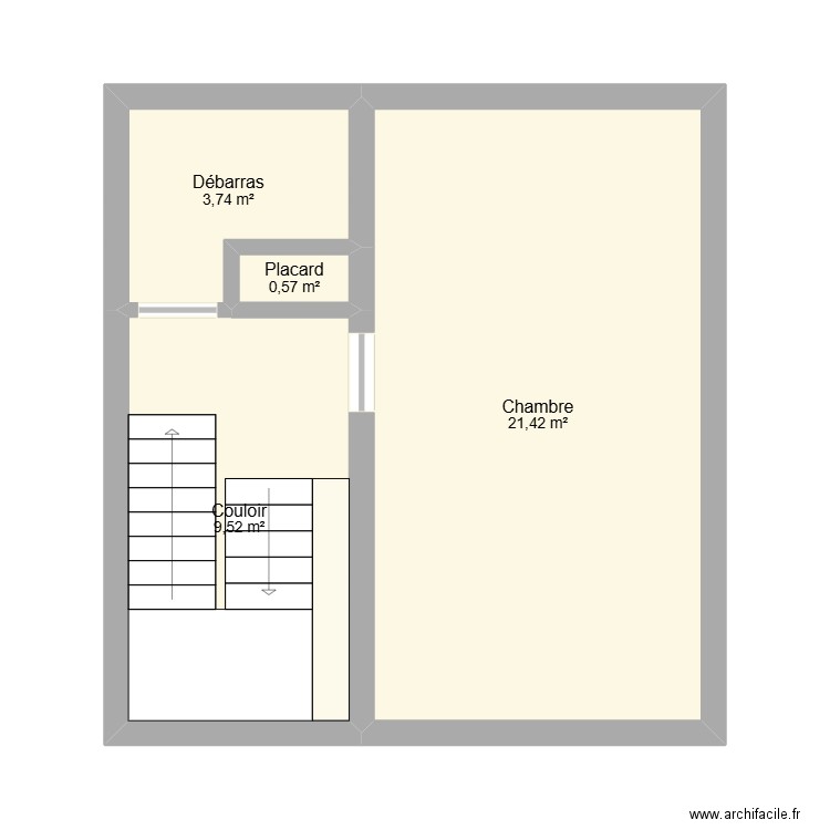 etage jean-luc. Plan de 4 pièces et 35 m2