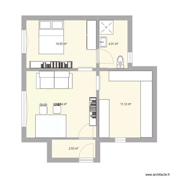 Appartement parisien. Plan de 