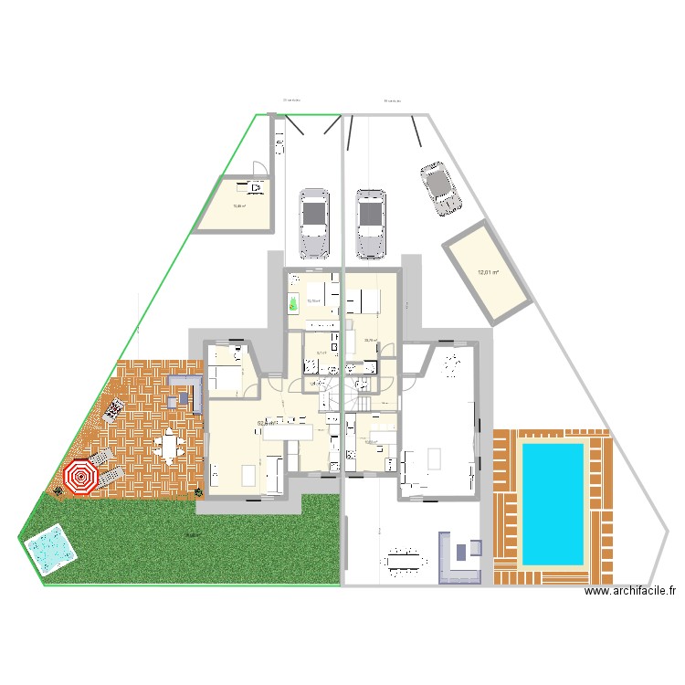 PLANV27. Plan de 17 pièces et 231 m2