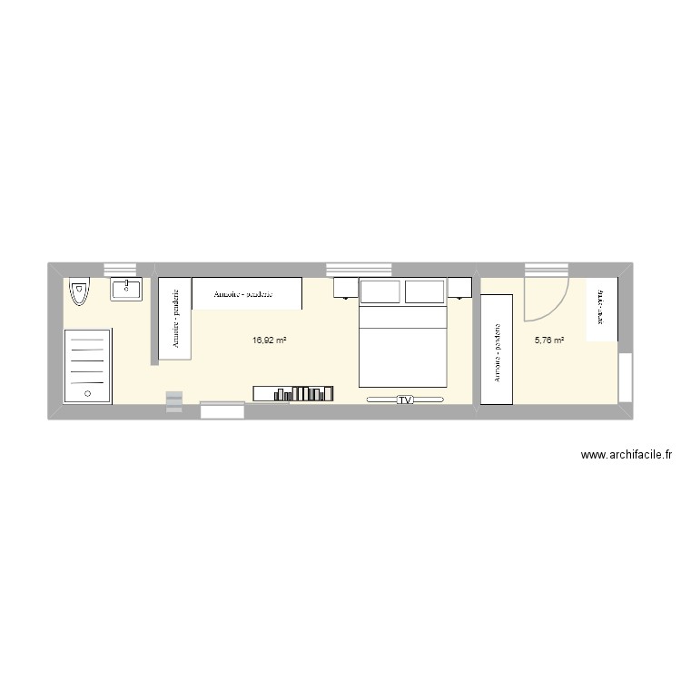 9/11/25. Plan de 2 pièces et 23 m2