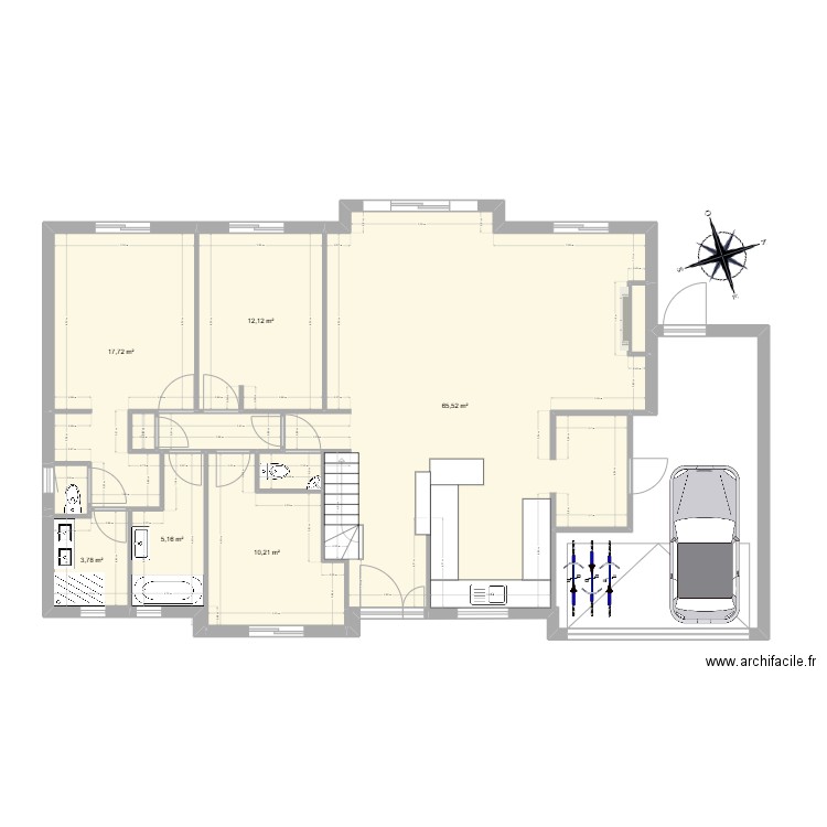 Rdc Bussy Saint Georges 2. Plan de 8 pièces et 116 m2