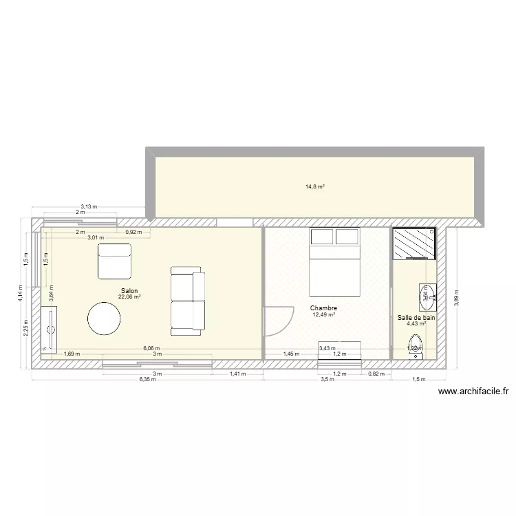 HOILON. Plan de 4  et 54 m²